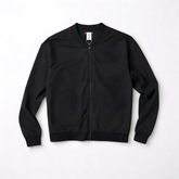 BOMBER JACKET EN PAÑO RAYA TIZA