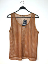 CAMISILLA EN MALLA CAFÉ