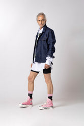 CHAQUETA CRUDA EN DENIM CON CÁÑAMO