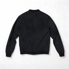 BOMBER JACKET EN PAÑO RAYA TIZA