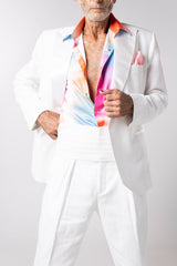 TUXEDO CON FAJÓN BLANCO EN DENIM COMPREHENSIVE