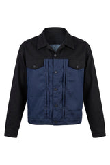 CHAQUETA EN Black Denim y Paño Súper 120