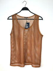 CAMISILLA EN MALLA CAFÉ