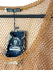 CAMISILLA EN MALLA CAFÉ