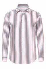 Camisa a Rayas en Algodón y Lino