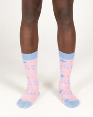 MEDIAS GEOMETRICAS Rosadas con Azul BEBE